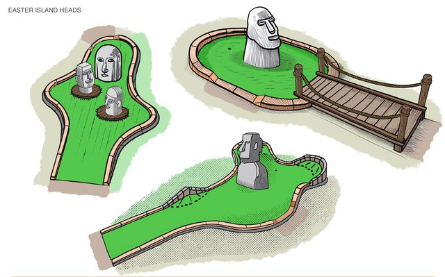 Easter Island heads hole, Hidden Valley Resort