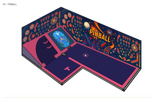 Pinball table hole for The Rink Roller Disco in Dublin