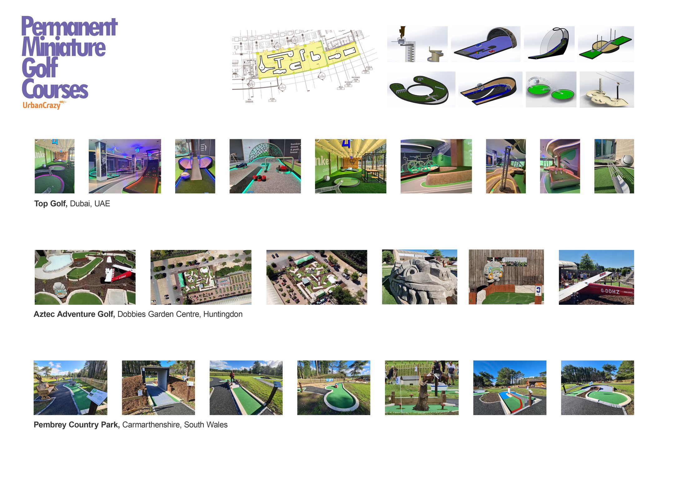 Adventure golf course design