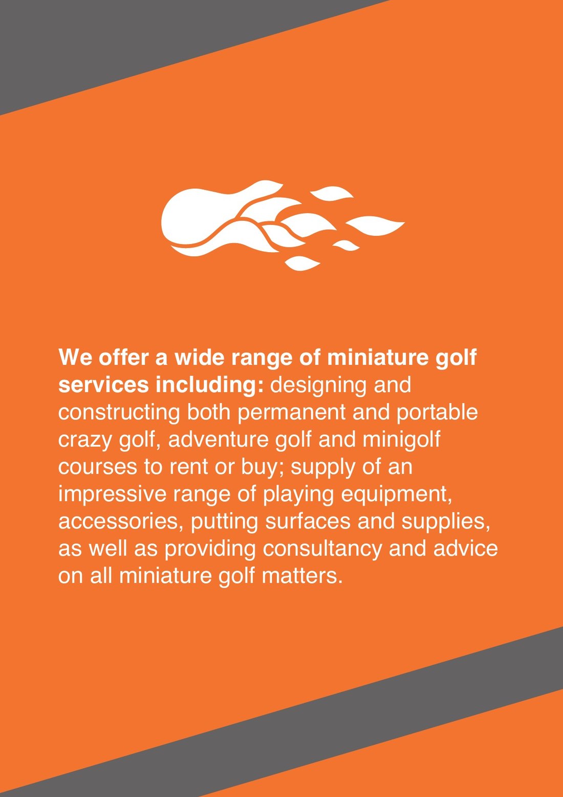 Inside of the folder, a full orange page carrying the UrbanCrazy flame mark and the services copy